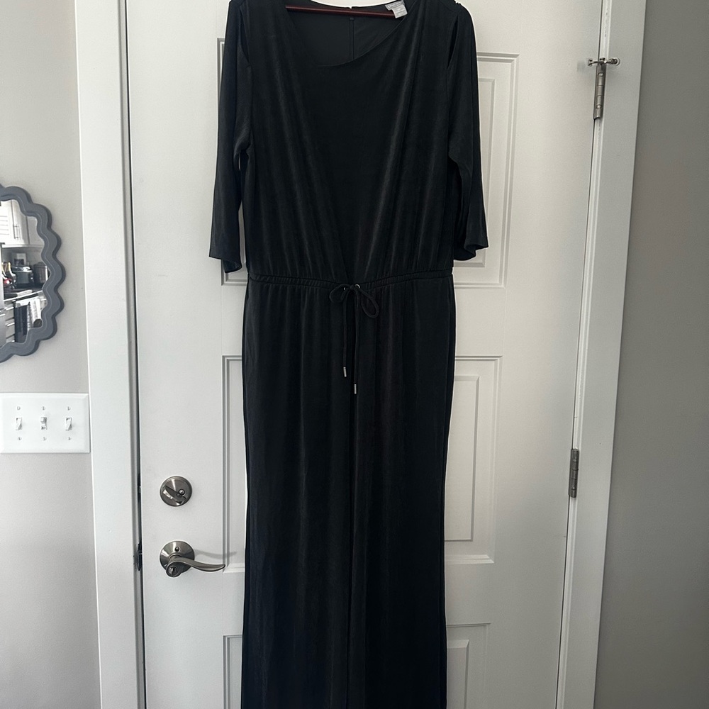Black V-Neck 3/4 Sleeve jumpsuit for Work